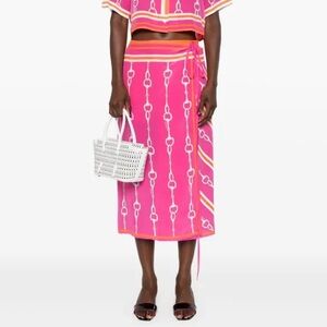 Gucci Horsebit Silk Wrap Skirt